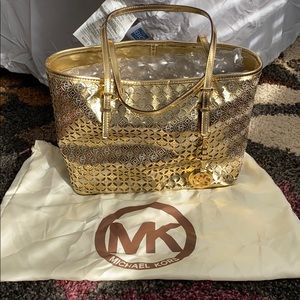 Small gold micheal Kors tote